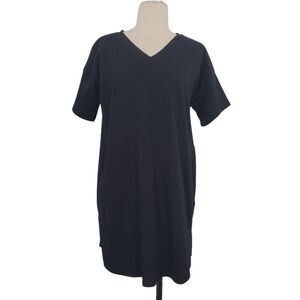 Eileen‎ Fisher Tunic Top Womens XS Black Organic Cotton Mini Dress Minimalist